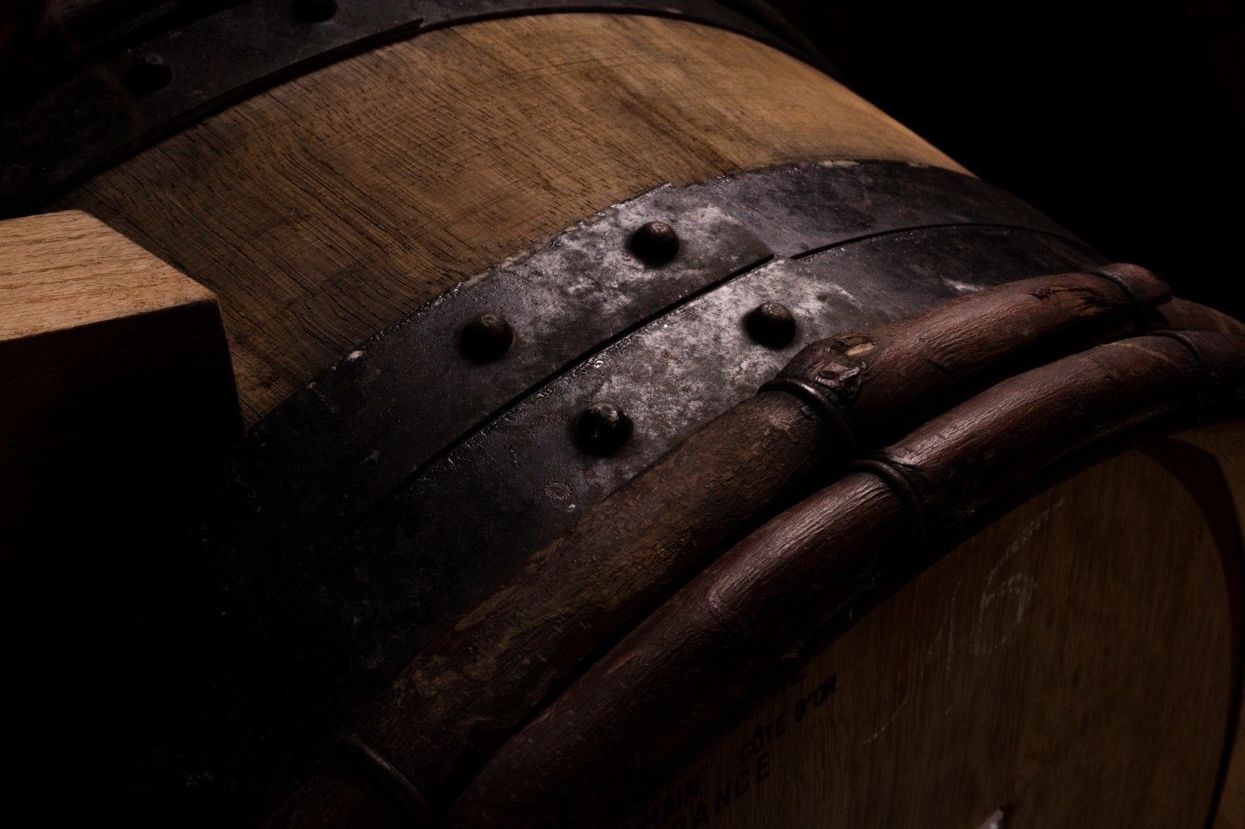 Detail of a champagne barrel
